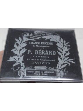 P. Bérard Paris Glass Coasters Black Silver Set Of 4 In Original Bos #WS-2
